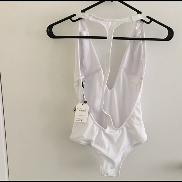 PEIXOTO White Flamingo,Deep V One Piece swimsuit,S - Picture 6 of 6